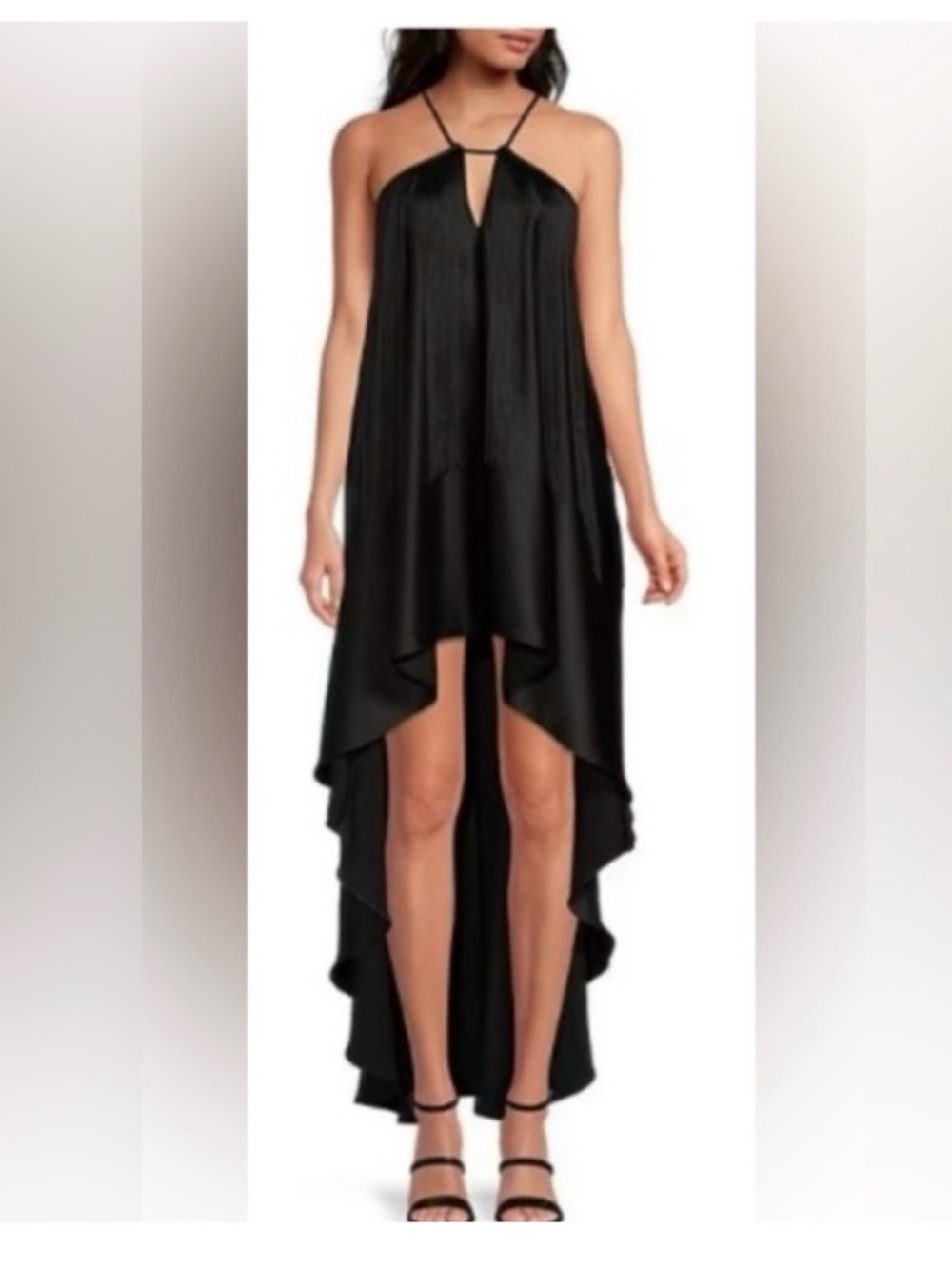 Gianni Bini Black Halter High-Low Maxi Dress